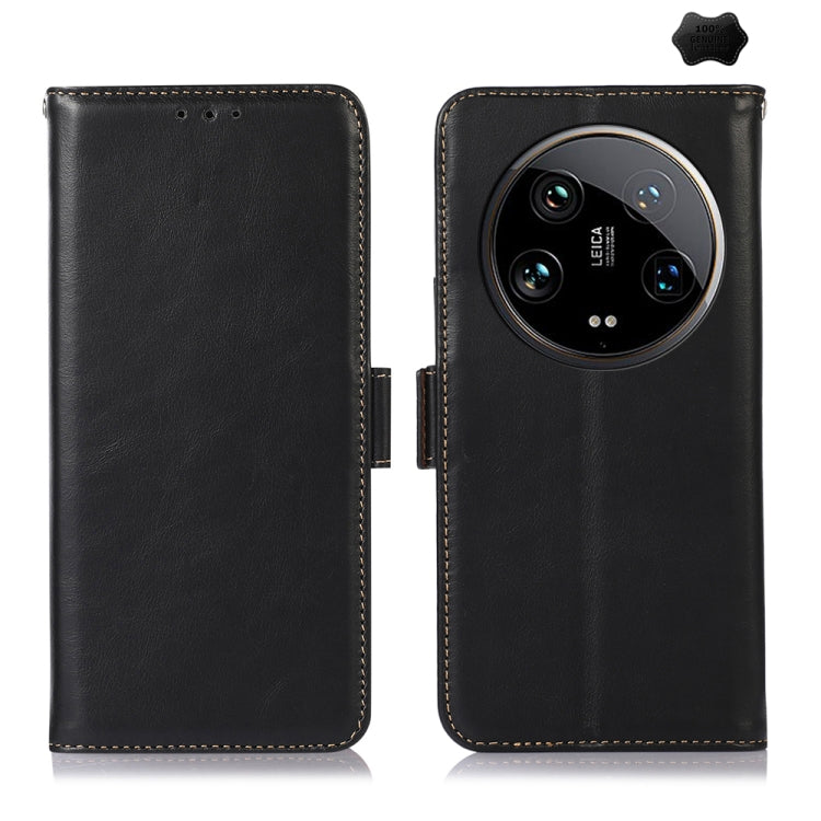 Magnetic Crazy Horse Texture Genuine Leather RFID Phone Case