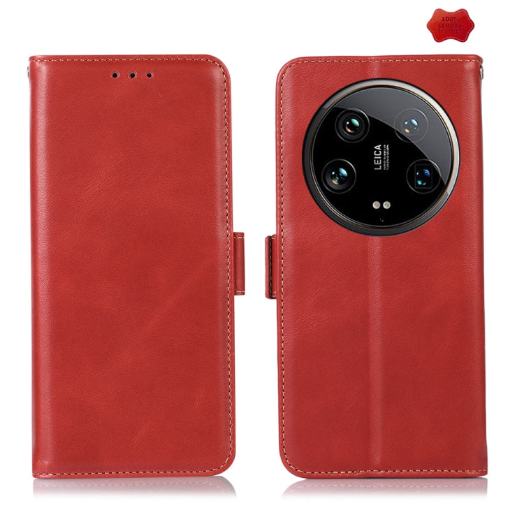 Magnetic Crazy Horse Texture Genuine Leather RFID Phone Case