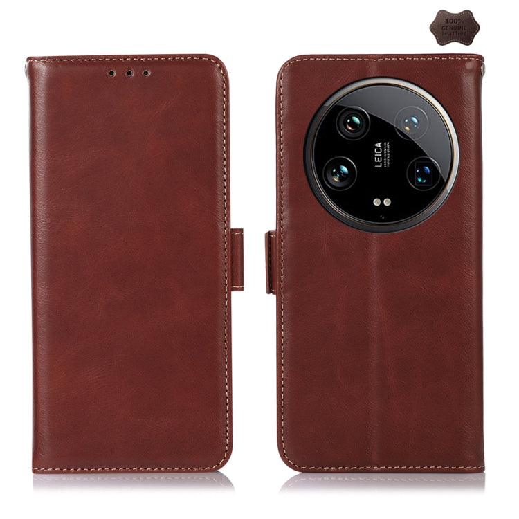 Magnetic Crazy Horse Texture Genuine Leather RFID Phone Case
