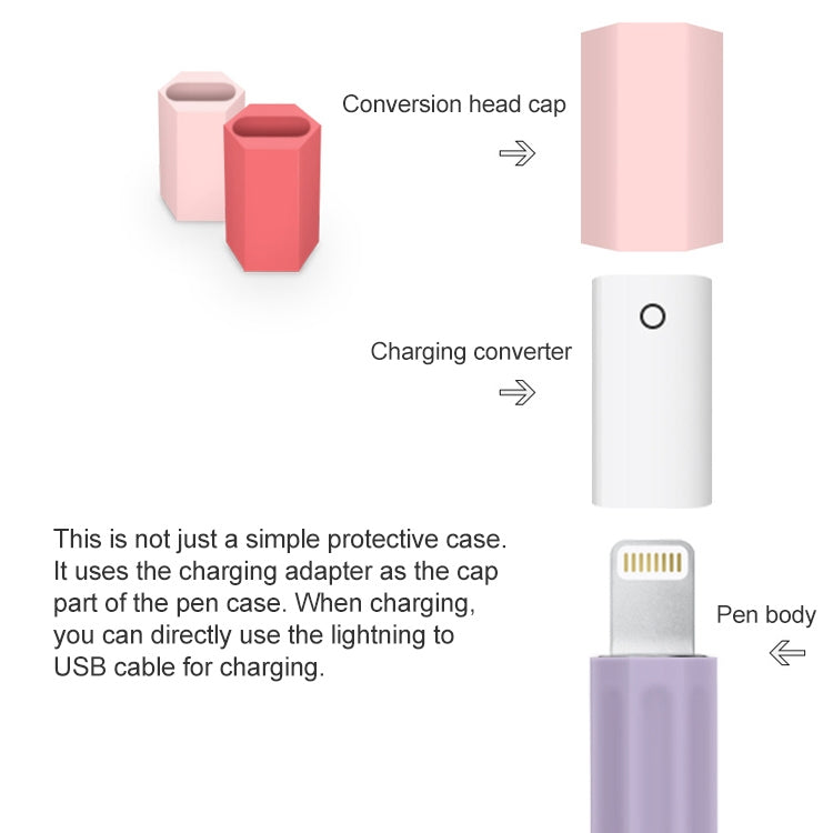 Stylus Touch Pen Split Contrast Color Silicone Protective Case, For Apple Pencil 2