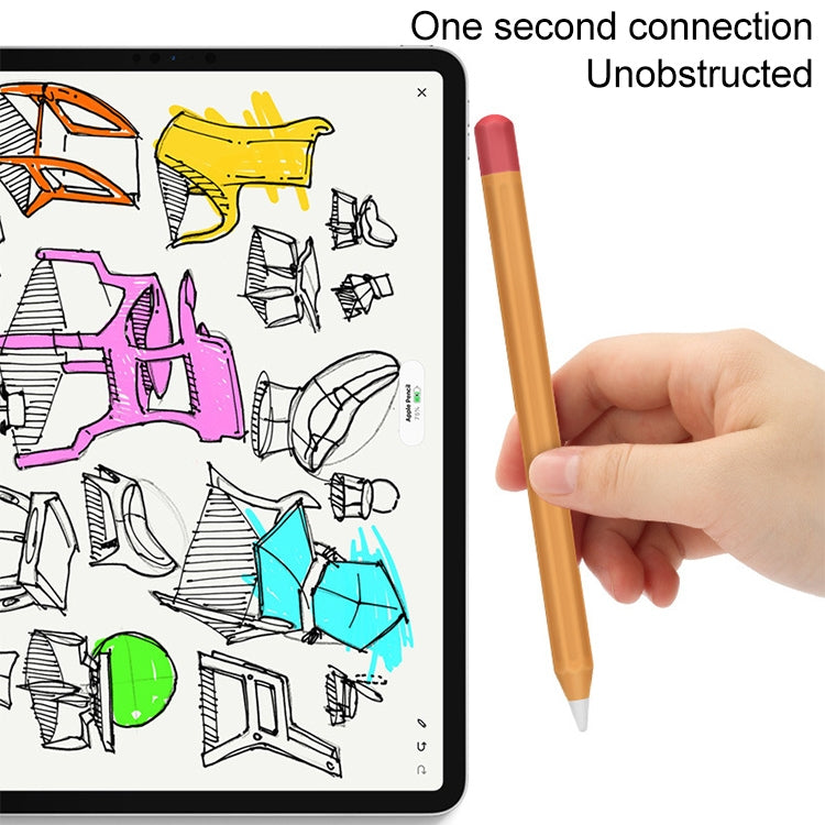 Stylus Touch Pen Split Contrast Color Silicone Protective Case, For Apple Pencil 2