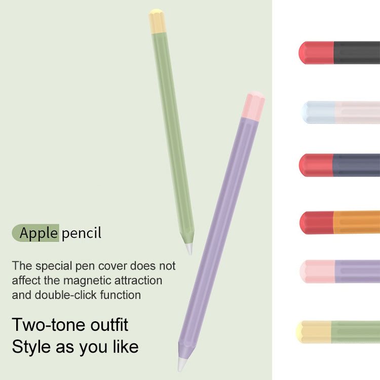 Stylus Touch Pen Split Contrast Color Silicone Protective Case, For Apple Pencil 2