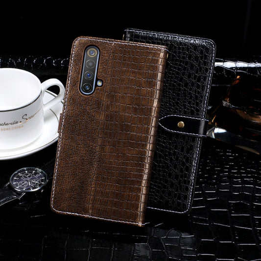 Realme X3 leather wallet case showing multiple card slot compartments and stand feature