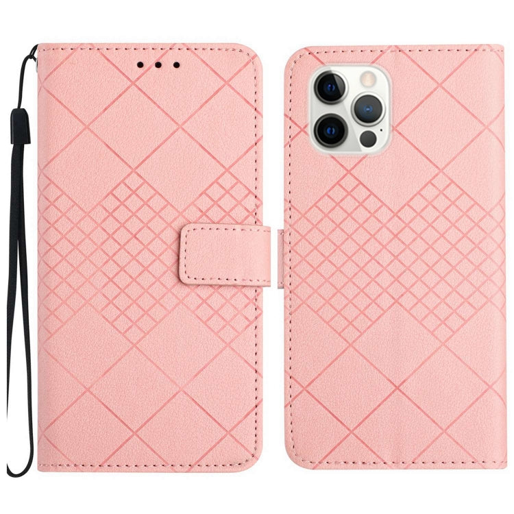 Rhombic Grid Texture Leather Phone Case, For iPhone 16, For iPhone 15 Pro Max, For iPhone 15 Pro, For iPhone 15 Plus