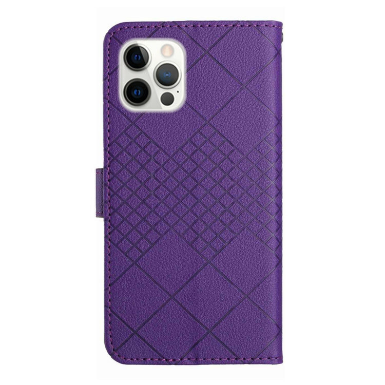 Rhombic Grid Texture Leather Phone Case, For iPhone 14 Pro Max, For iPhone 13 Pro Max, For iPhone 13 Pro, For iPhone 13