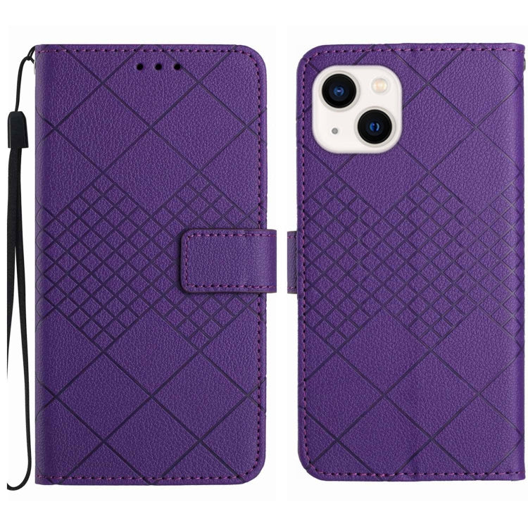 Rhombic Grid Texture Leather Phone Case, For iPhone 14 Pro Max, For iPhone 13 Pro Max, For iPhone 13 Pro, For iPhone 13