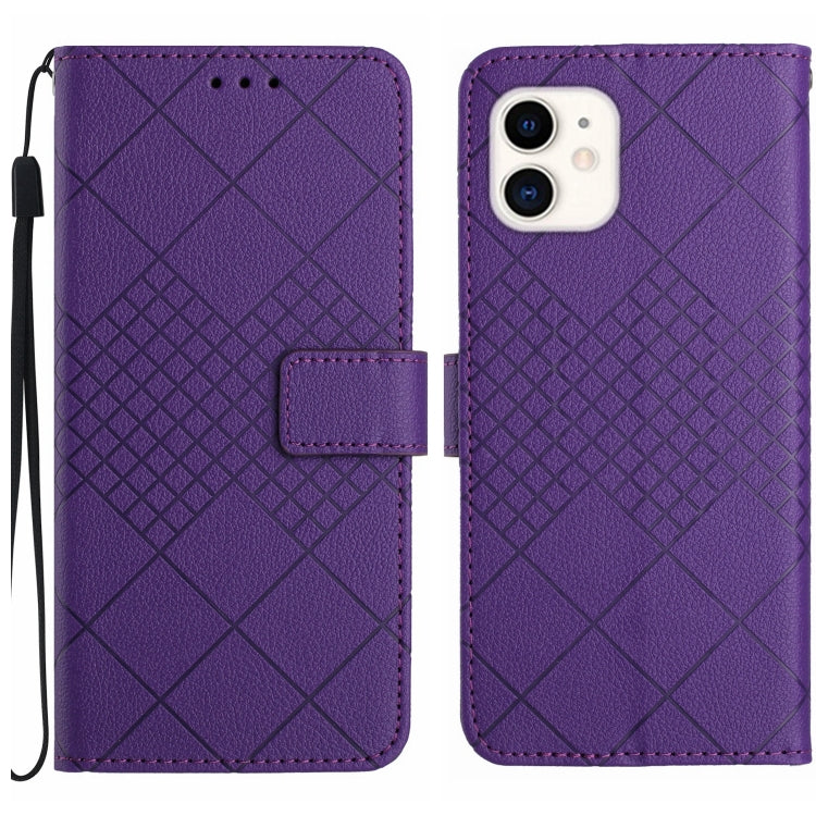 Rhombic Grid Texture Leather Phone Case, For iPhone 12 / 12 Pro, For iPhone 12 Pro Max, For iPhone 11 Pro Max, For iPhone 11