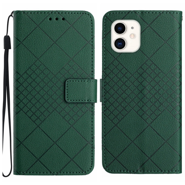 Rhombic Grid Texture Leather Phone Case, For iPhone 12 / 12 Pro, For iPhone 12 Pro Max, For iPhone 11 Pro Max, For iPhone 11