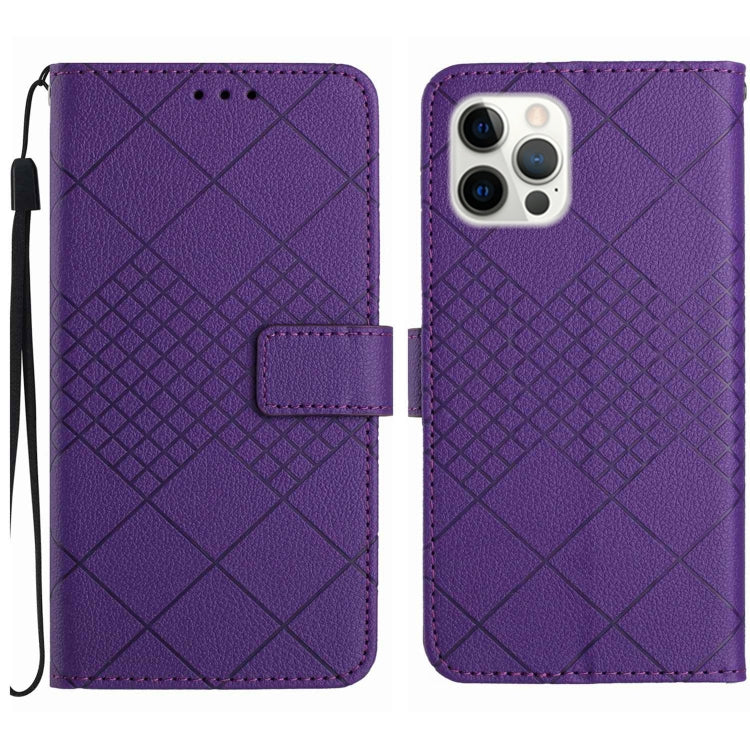 Rhombic Grid Texture Leather Phone Case, For iPhone 12 / 12 Pro, For iPhone 12 Pro Max, For iPhone 11 Pro Max, For iPhone 11
