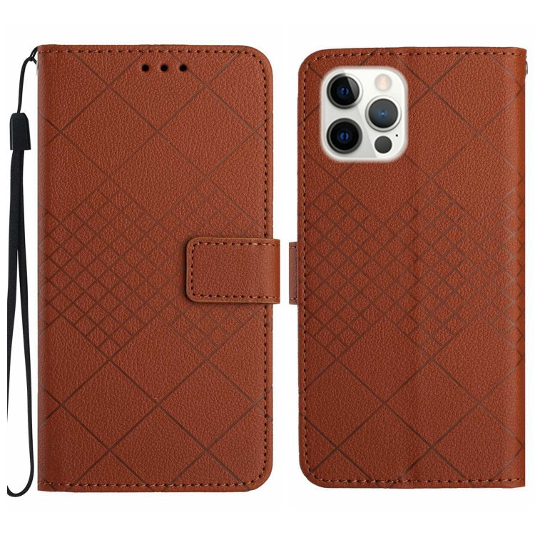 Rhombic Grid Texture Leather Phone Case, For iPhone 12 / 12 Pro, For iPhone 12 Pro Max, For iPhone 11 Pro Max, For iPhone 11