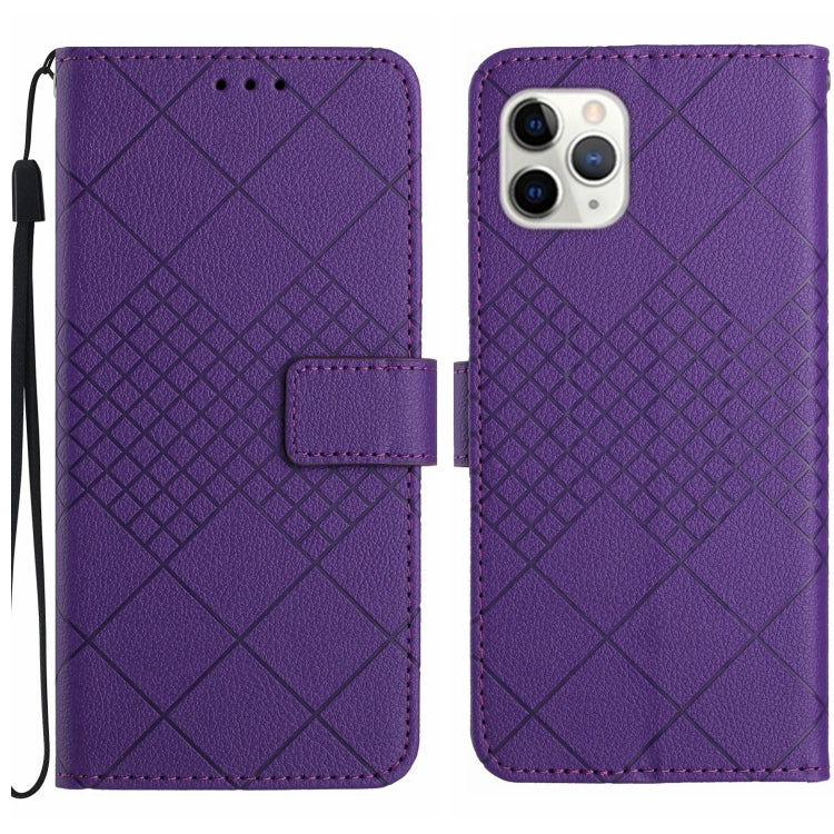 Rhombic Grid Texture Leather Phone Case, For iPhone 12 / 12 Pro, For iPhone 12 Pro Max, For iPhone 11 Pro Max, For iPhone 11