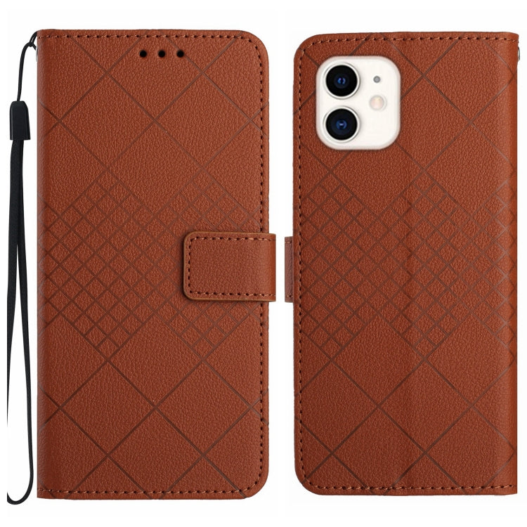 Rhombic Grid Texture Leather Phone Case, For iPhone 12 / 12 Pro, For iPhone 12 Pro Max, For iPhone 11 Pro Max, For iPhone 11