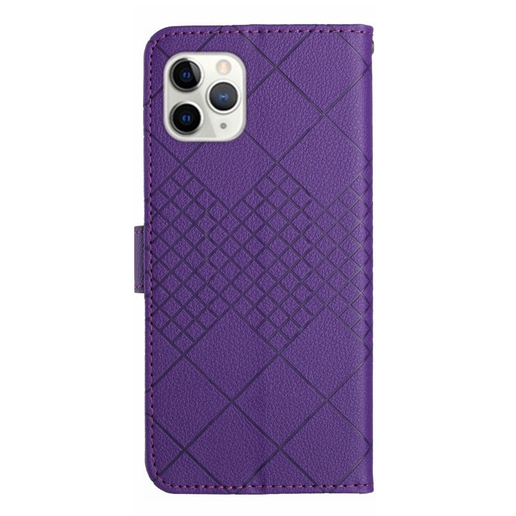Rhombic Grid Texture Leather Phone Case, For iPhone 11 Pro
