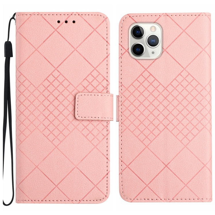 Rhombic Grid Texture Leather Phone Case, For iPhone 11 Pro