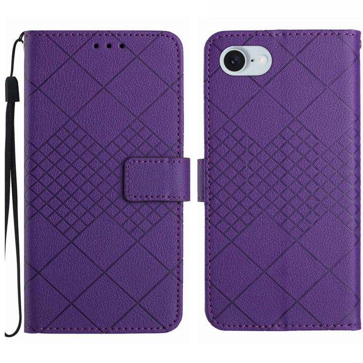 Rhombic Grid Texture Leather Phone Case, For iPhone SE 2024, For iPhone 16 Pro Max, For iPhone 16 Pro, For iPhone 16 Plus