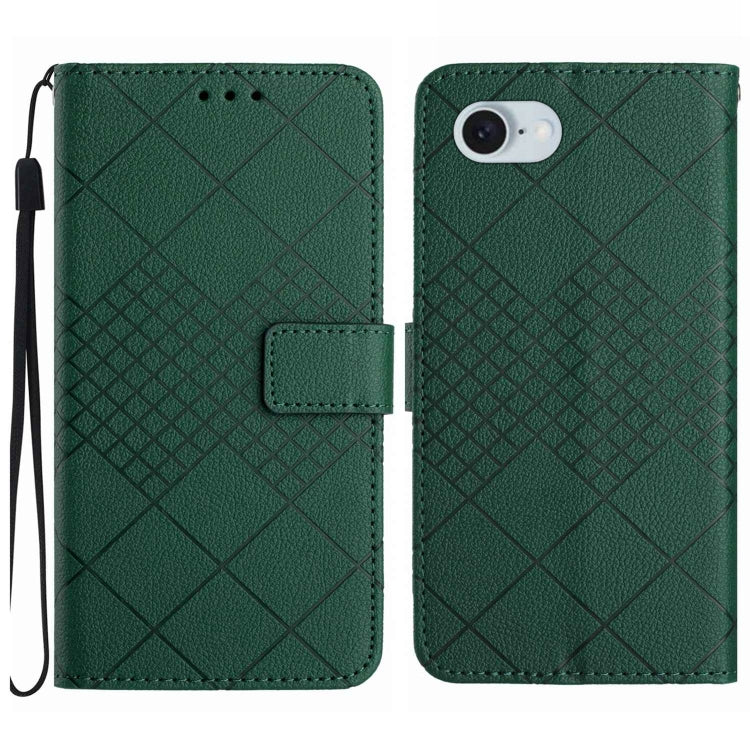 Rhombic Grid Texture Leather Phone Case, For iPhone SE 2024, For iPhone 16 Pro Max, For iPhone 16 Pro, For iPhone 16 Plus