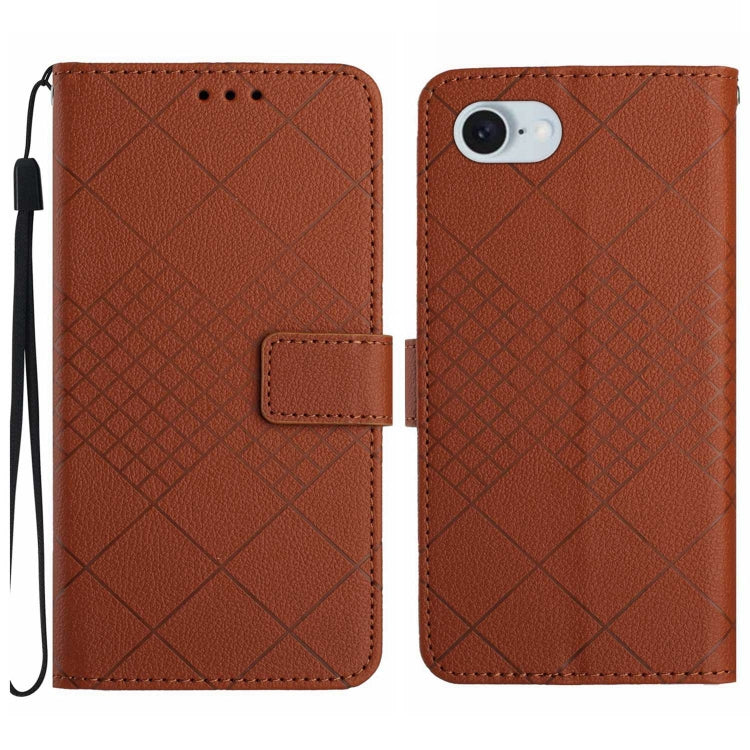 Rhombic Grid Texture Leather Phone Case, For iPhone SE 2024, For iPhone 16 Pro Max, For iPhone 16 Pro, For iPhone 16 Plus