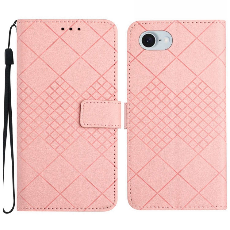 Rhombic Grid Texture Leather Phone Case, For iPhone SE 2024, For iPhone 16 Pro Max, For iPhone 16 Pro, For iPhone 16 Plus