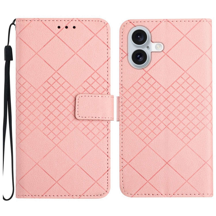 Rhombic Grid Texture Leather Phone Case, For iPhone SE 2024, For iPhone 16 Pro Max, For iPhone 16 Pro, For iPhone 16 Plus