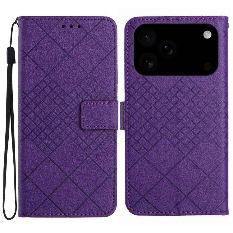 Rhombic Grid Texture Leather Phone Case, For iPhone 17 Pro Max, For iPhone 17 Pro, For iPhone 17, For iPhone 17 Air