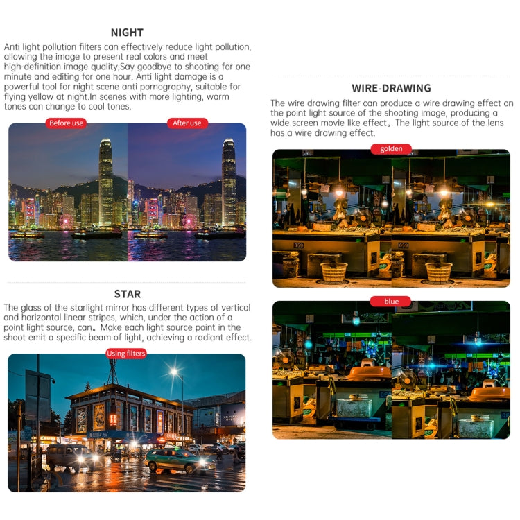 For DJI OSMO Pocket 3 JSR ZB Series Camera Lens Filter, Streak Drawing Blue, Streak Drawing Gold