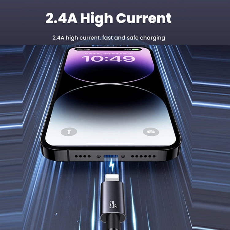 USAMS US-SJ667 USB To 8 Pin 2.4A Fast Charge Data Cable, Length: 1.2m, US-SJ667