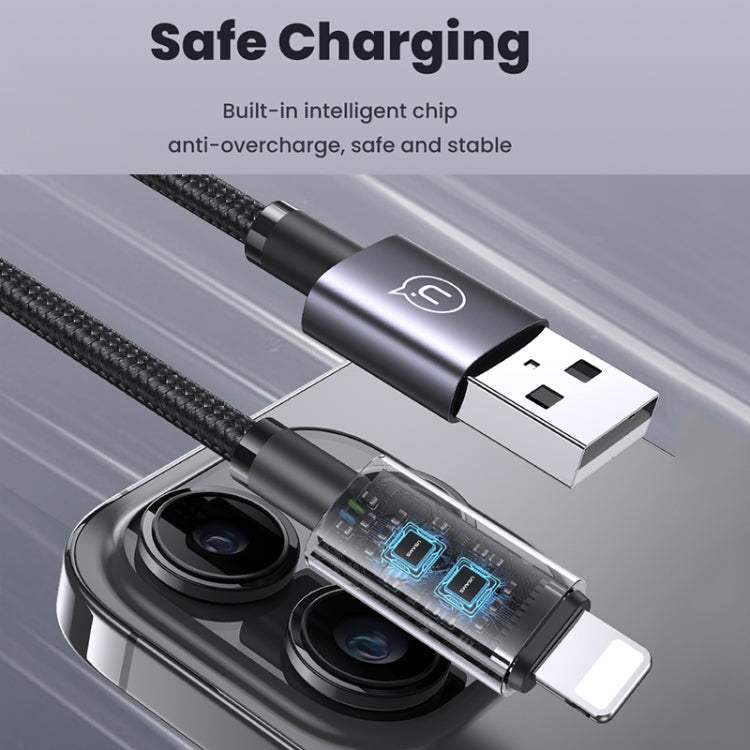 USAMS US-SJ669 USB To 8 Pin 2.4A Fast Charge Data Cable, Length: 2m, US-SJ669