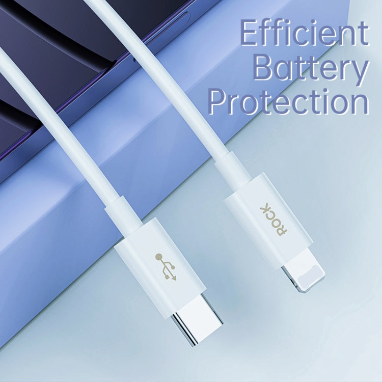 ROCK Simple Series 1m 27W USB-C / Type-C to 8 Pin Fast Charging Data Cable, RCB0842