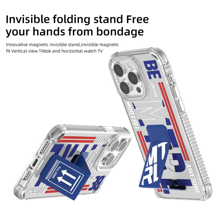 Mutural Cyber Series TPU Phone Case with IML Stand, For iPhone 15 Pro Max, For iPhone 15 Pro