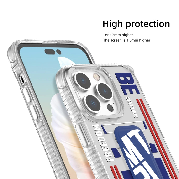 Mutural Cyber Series TPU Phone Case with IML Stand, For iPhone 15 Pro Max, For iPhone 15 Pro