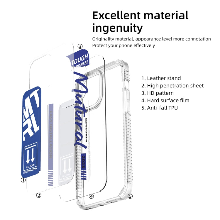 Mutural Wing Flash Series TPU Phone Case with IML Stand, For iPhone 15 Pro Max, For iPhone 15 Pro