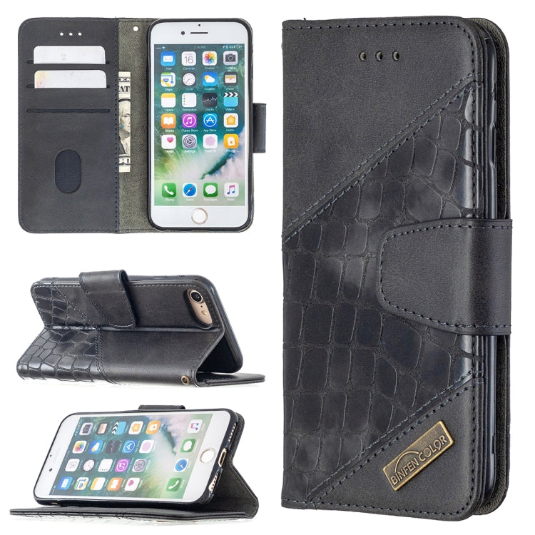 Matching Color Crocodile Texture Horizontal Flip PU Leather Case with Wallet & Holder & Card Slots