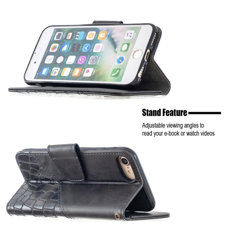 Matching Color Crocodile Texture Horizontal Flip PU Leather Case with Wallet & Holder & Card Slots