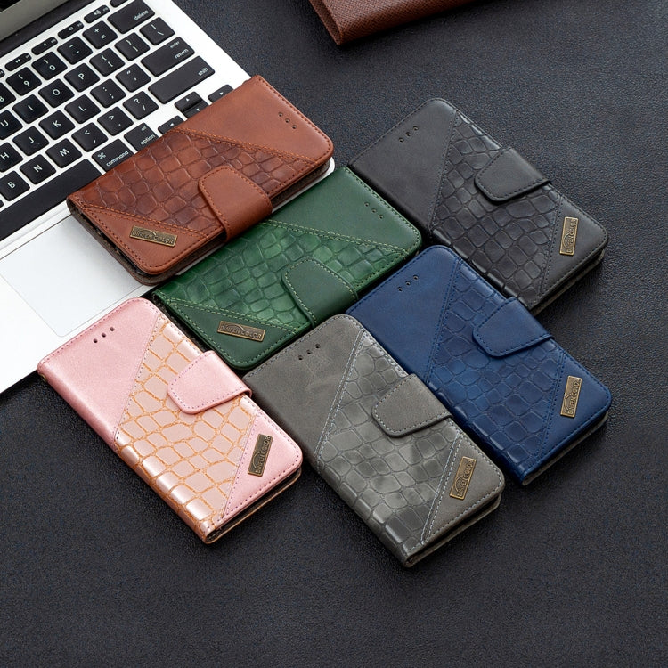 Matching Color Crocodile Texture Horizontal Flip PU Leather Case with Wallet & Holder & Card Slots