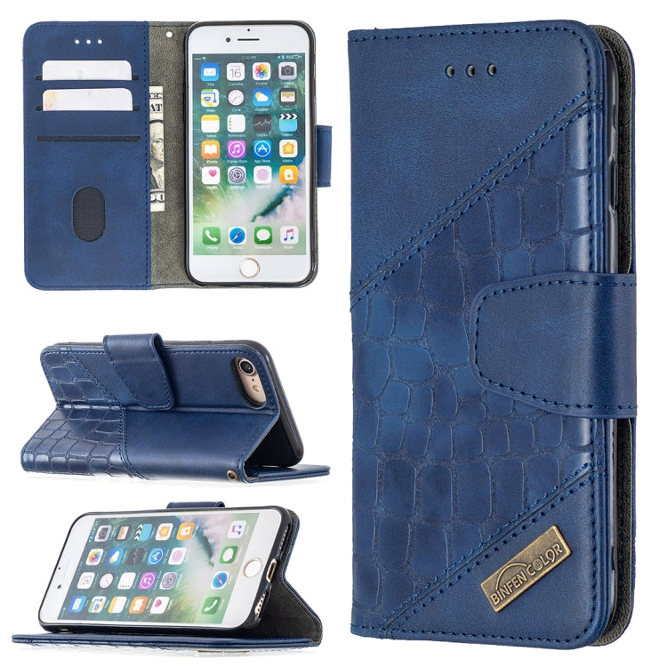 Matching Color Crocodile Texture Horizontal Flip PU Leather Case with Wallet & Holder & Card Slots