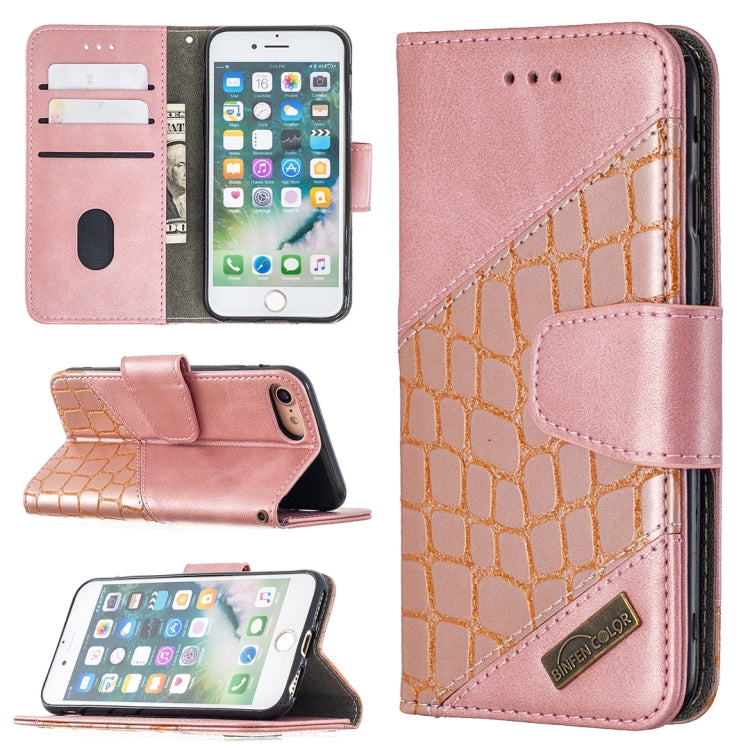 Matching Color Crocodile Texture Horizontal Flip PU Leather Case with Wallet & Holder & Card Slots