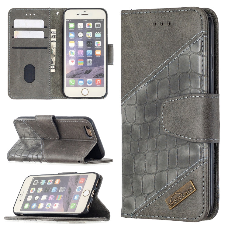 Matching Color Crocodile Texture Horizontal Flip PU Leather Case with Wallet & Holder & Card Slots
