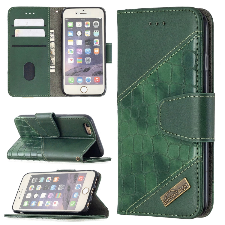 Matching Color Crocodile Texture Horizontal Flip PU Leather Case with Wallet & Holder & Card Slots