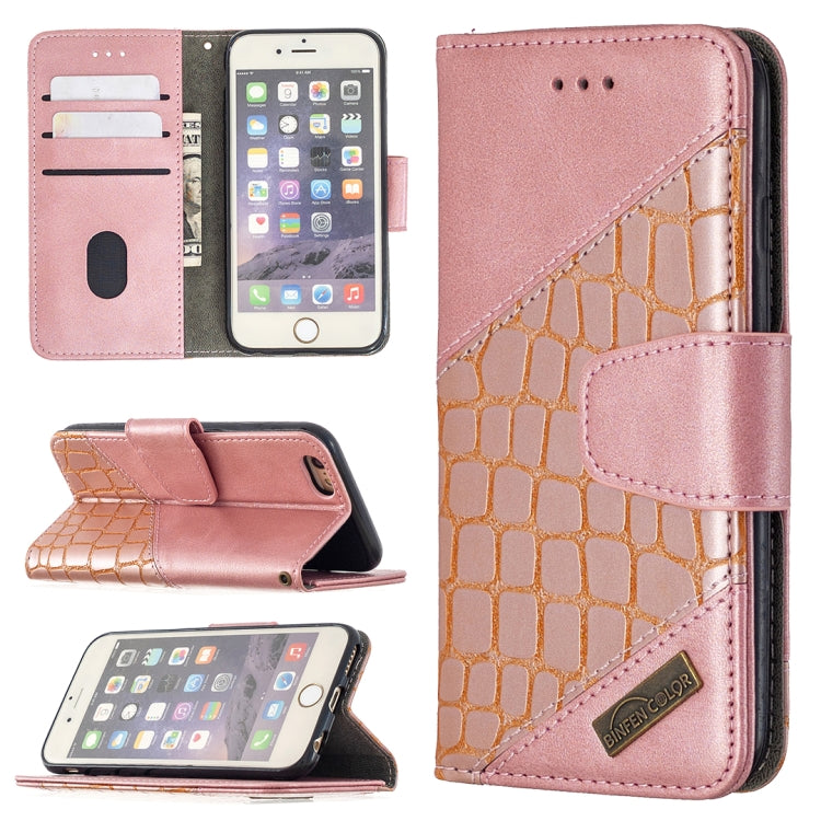 Matching Color Crocodile Texture Horizontal Flip PU Leather Case with Wallet & Holder & Card Slots