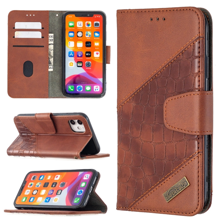 Matching Color Crocodile Texture Horizontal Flip PU Leather Case with Wallet & Holder & Card Slots