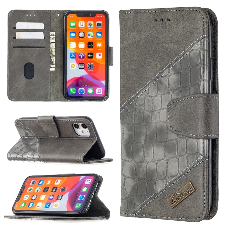Matching Color Crocodile Texture Horizontal Flip PU Leather Case with Wallet & Holder & Card Slots