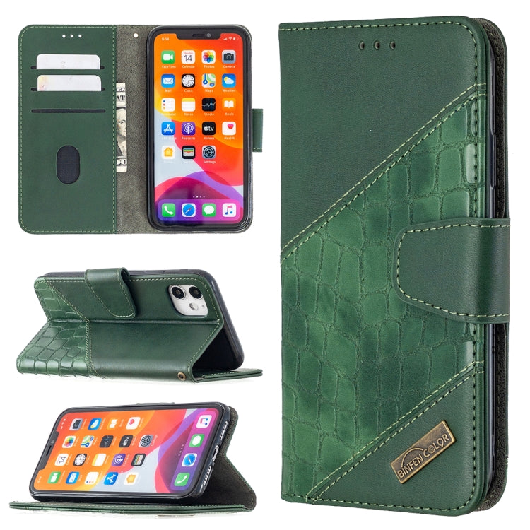 Matching Color Crocodile Texture Horizontal Flip PU Leather Case with Wallet & Holder & Card Slots