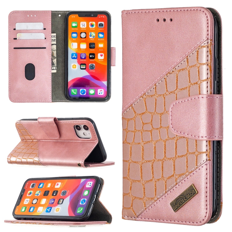 Matching Color Crocodile Texture Horizontal Flip PU Leather Case with Wallet & Holder & Card Slots
