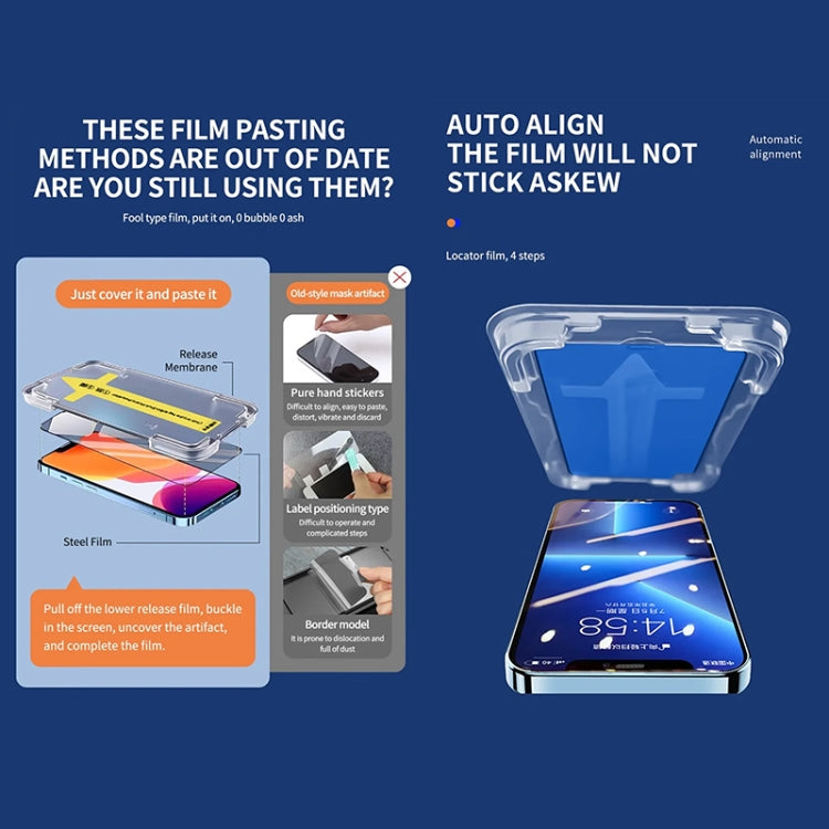 HD Fast Attach Dust-proof Anti-static Tempered Glass Film, For iPhone 18 Pro / 17 Pro, For iPhone 18 Pro Max / 17 Pro Max, For iPhone 17, For iPhone Air, For iPhone 16 Pro Max, For iPhone 16 Pro, For iPhone 16 Plus / 15 Plus, For iPhone 16 / 15        ...