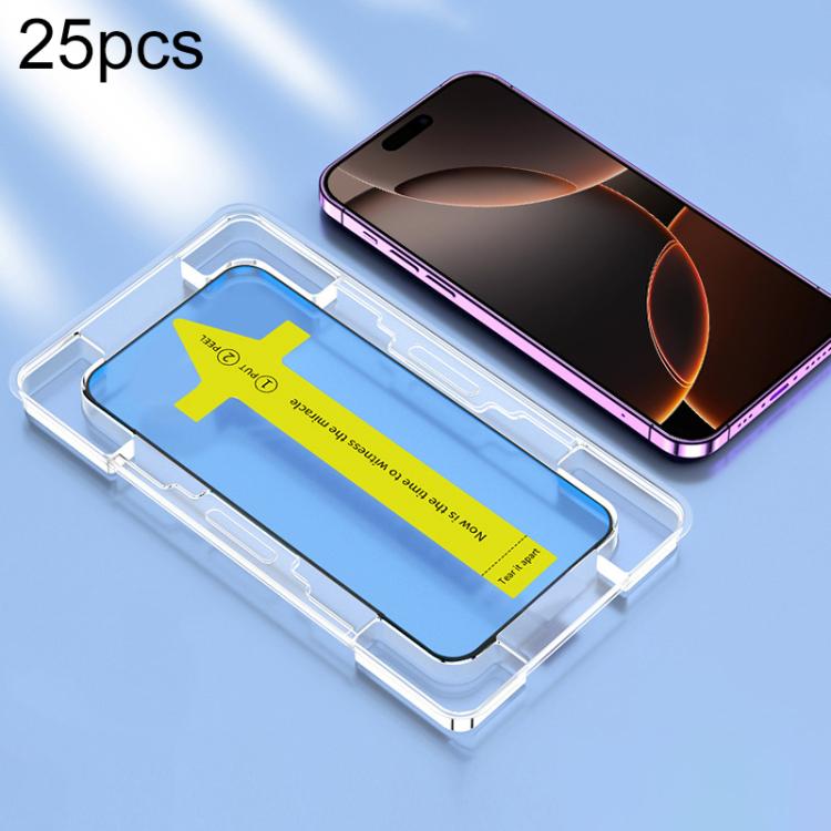 25pcs HD Fast Attach Dust-proof Anti-static Tempered Glass Film