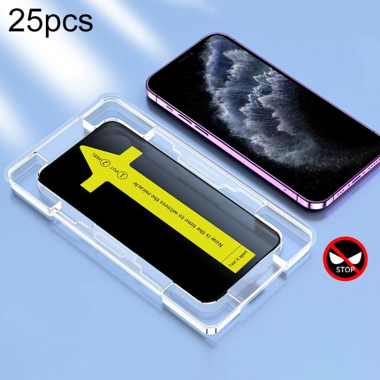 25pcs Anti-peeping Fast Attach Dust-proof Anti-static Tempered Glass Film