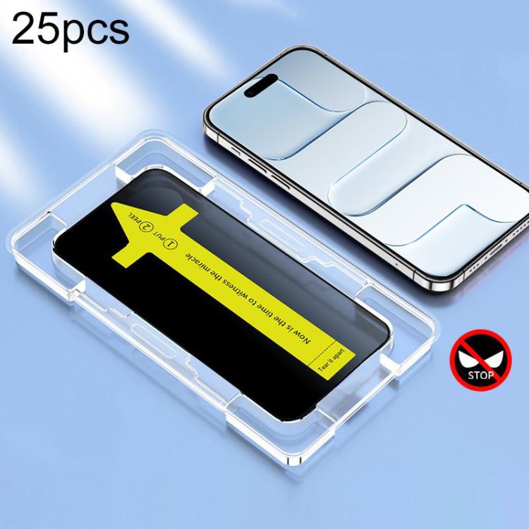25pcs Anti-peeping Fast Attach Dust-proof Anti-static Tempered Glass Film