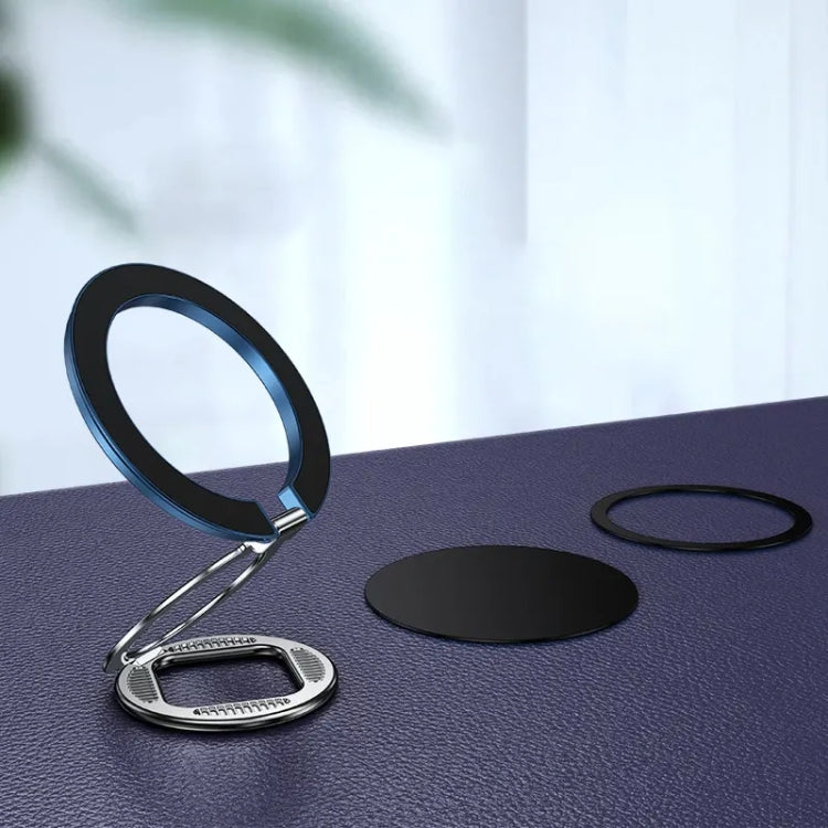 ZF039 Folding MagSafe Magnetic Ring Buckle Holder, ZF039 (Black), ZF039 (Blue), ZF039 (Purple), ZF039 (Silver)