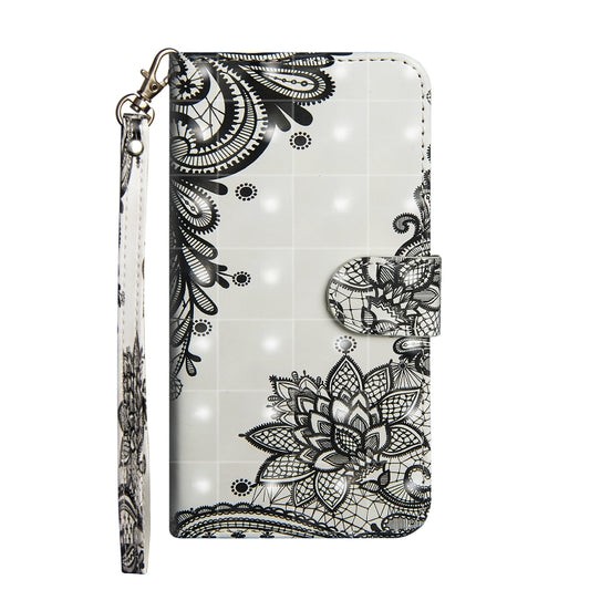 TPU PU leather wallet case Galaxy A6 2018 featuring 3D art pattern design
