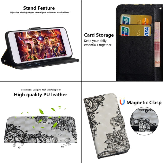 Samsung Galaxy A6 2018 protective case with card storage and 3D pattern front
